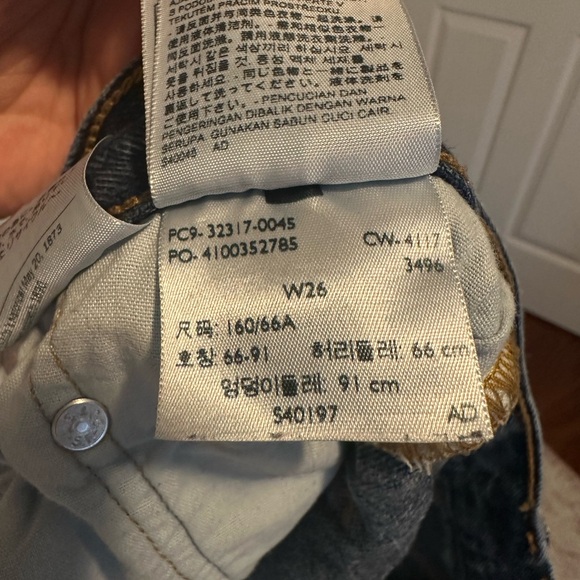 Levi's Dark Blue Denim Cutoff Shorts - Frayed Hem - Picture 4 of 4